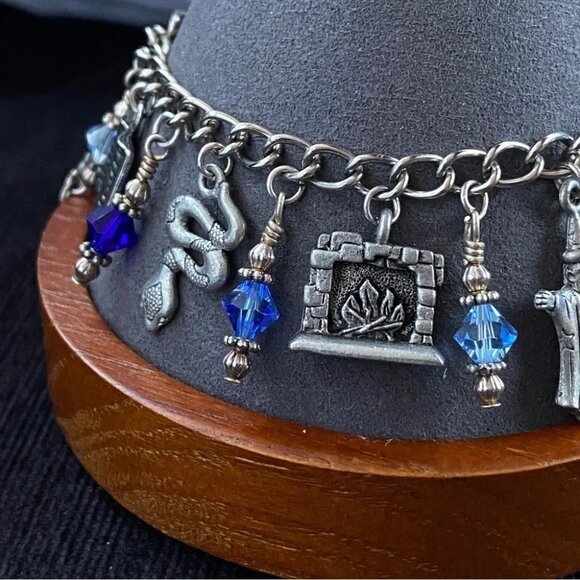 Harry Potter Wizard Witch Inspired Blue & Silver Charm Bracelet - Picture 3 of 8